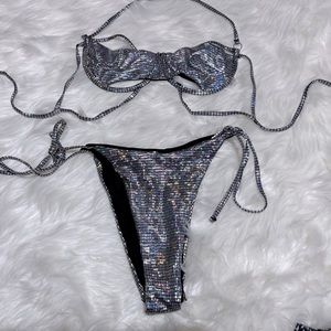 SHEIN Black and Silver Bikini